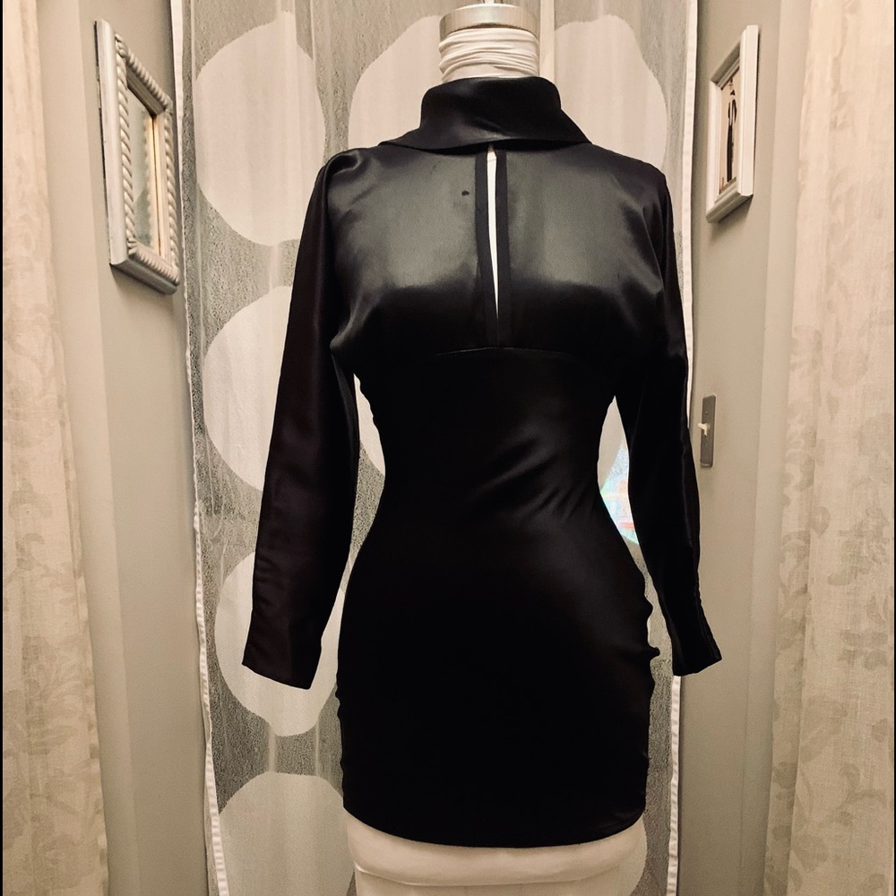 Black Satin Mini Dress